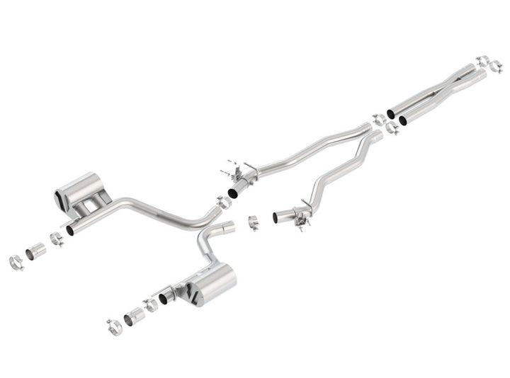 Borla 15-16 Dodge Charger SRT 392 6.4L No Tip Single Split Rear Exit ATAK w/ Valves Exhaust - Bull Strap