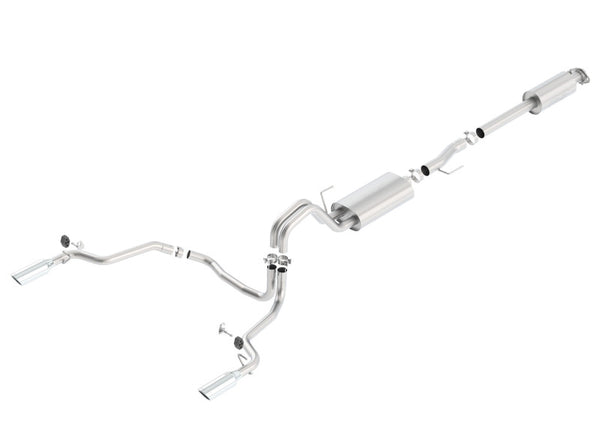 Borla 15-16 Ford F-150 2.7L/3.5L V6 / 5.0L V8 Ext. Cab Std. Bed CB Exh Touring Single Split Rear Ext - Bull Strap