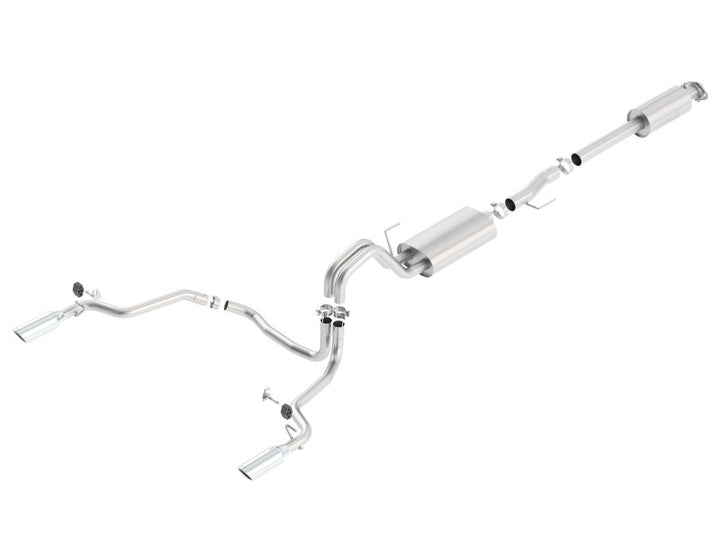 Borla 15-16 Ford F-150 2.7L/3.5L V6 / 5.0L V8 Ext. Cab Std. Bed CB Exh Touring Single Split Rear Ext - Bull Strap