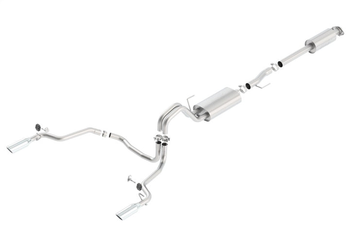 Borla 15-16 Ford F-150 2.7L/3.5L V6 / 5.0L V8 Ext. Cab Std. Bed CB Exh Touring Single Split Rear Ext - Bull Strap