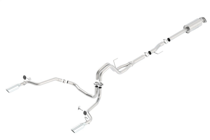 Borla 15-16 Ford F-150 3.5L EcoBoost Ext. Cab Std. Bed Catback Exhaust ATAK Single Split Rear Exit - Bull Strap