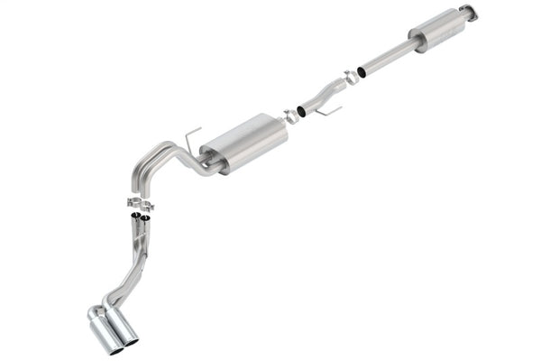 Borla 15-16 Ford F-150 3.5L EcoBoost Ext. Cab Std. Bed Catback Exhaust S-Type Truck Side Exit - Bull Strap