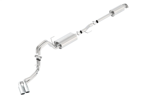 Borla 15-16 Ford F-150 3.5L EcoBoost Ext. Cab Std. Bed Catback Exhaust Touring Truck Side Exit - Bull Strap