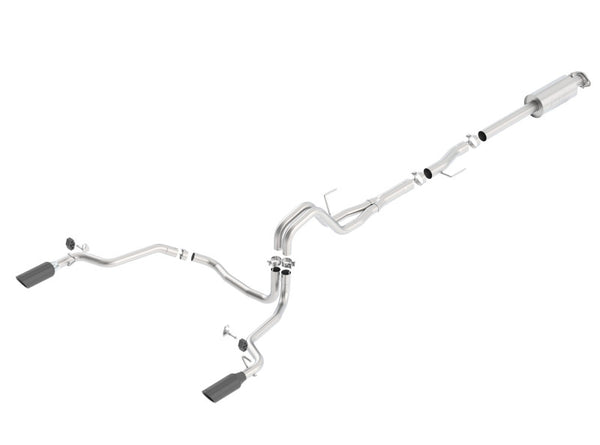 Borla 15-16 Ford F150 3.5L EcoBoost Ext. Cab Black Chrome CB Exht ATAK Single Split Rear Exit - Bull Strap