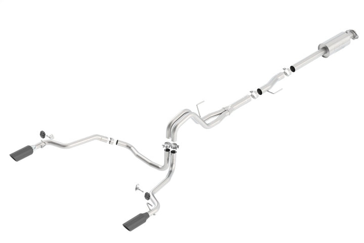 Borla 15-16 Ford F150 3.5L EcoBoost Ext. Cab Black Chrome CB Exht ATAK Single Split Rear Exit - Bull Strap