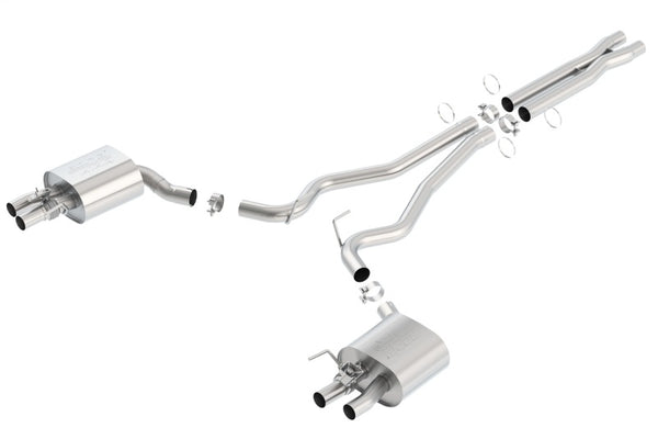 Borla 15-16 Ford Mustang Shelby GT350 5.2L ATAK Cat Back Exhaust (Uses Factory Valence) - Bull Strap