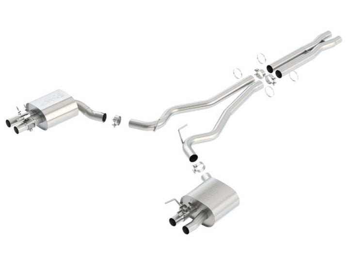 Borla 15-16 Ford Mustang Shelby GT350 5.2L ATAK Cat Back Exhaust (Uses Factory Valence) - Bull Strap