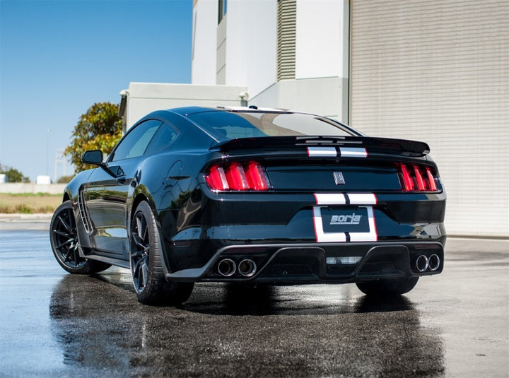 Borla 15-16 Ford Mustang Shelby GT350 5.2L ATAK Cat Back Exhaust (Uses Factory Valence) - Bull Strap