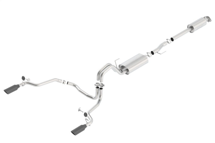 Borla 15-17 F-150 2.7/3.5L V6 EcoBoost / 5.0L V8 Black Chrome Cat-Back Touring Exhaust - Bull Strap