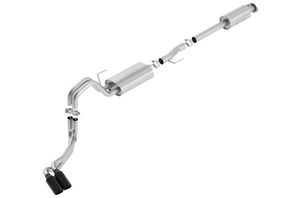 Borla 15-17 F-150 2.7L/ 3.5L EcoBoost/ 5.0L V8 4in. Tip Side Exit S-type Exhaust Black Chrome - Bull Strap
