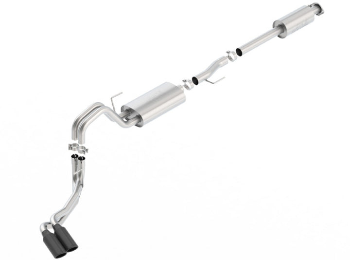 Borla 15-17 F-150 2.7L/ 3.5L EcoBoost/ 5.0L V8 4in. Tip Side Exit S-type Exhaust Black Chrome - Bull Strap