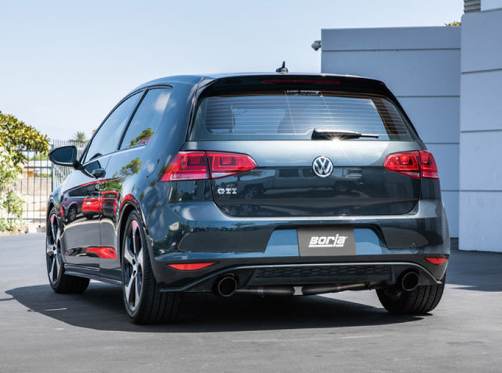 Borla 15-17 Volkswagen GTI (MK7) 2.0T AT/MT SS S-Type Catback Exhaust w/Black Chrome Tips - Bull Strap