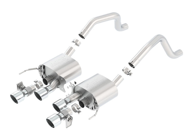 Borla 15 Chevy Corvette C7 ZO6 6.2L w/o AFM w/ NPP ATAK Quad RD RL IC Tips Center Rear Exit Exh - Bull Strap
