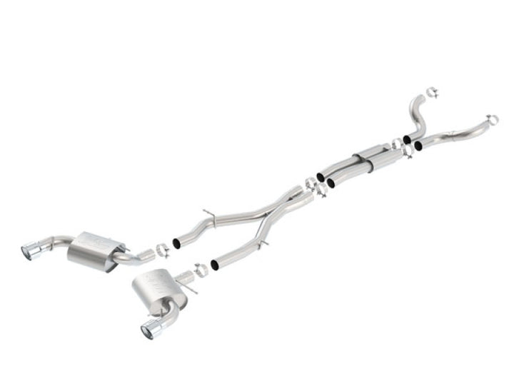 Borla 16-17 Chevy Camaro SS 6.2L ATAK Catback Single Split Rear Exit Exhaust w/Single Tips - Bull Strap