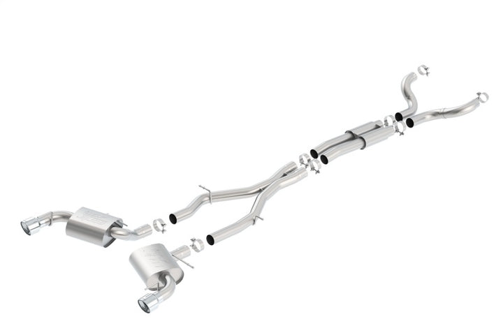 Borla 16-17 Chevy Camaro SS 6.2L ATAK Catback Single Split Rear Exit Exhaust w/Single Tips - Bull Strap