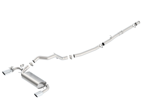 Borla 16-17 Ford Focus RS 2.3L MT Round Angle-Cut Tips Split Rear Exit ATAK Catback Exhaust - Bull Strap