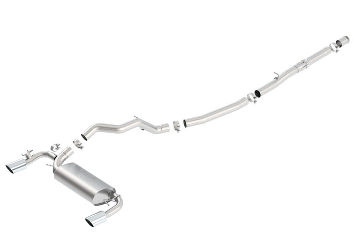 Borla 16-17 Ford Focus RS 2.3L MT Round Angle-Cut Tips Split Rear Exit ATAK Catback Exhaust - Bull Strap