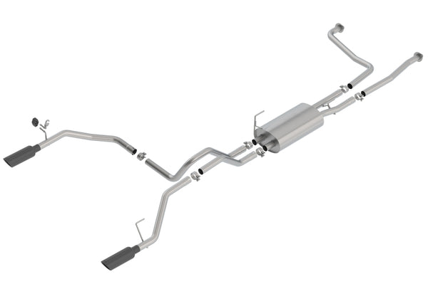 Borla 16-19 Nissan Titan 5.6L V8 2WD/4WD S-Type Catback Exhaust - Black Chrome Tips - Bull Strap