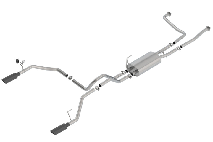 Borla 16-19 Nissan Titan 5.6L V8 2WD/4WD S-Type Catback Exhaust - Black Chrome Tips - Bull Strap
