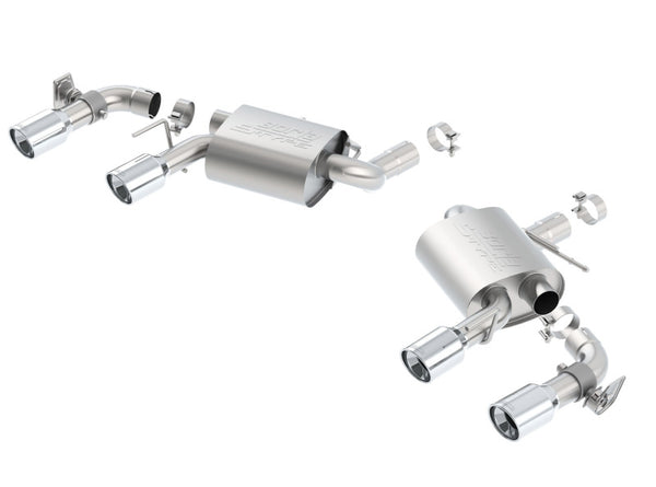 Borla 16 Chevy Camaro SS 6.2L w/ Dual NPP S-Type Quad RD RL Tips Dual Exit Rear Section Exhaust - Bull Strap