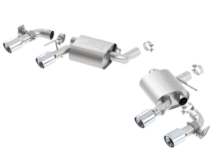 Borla 16 Chevy Camaro SS 6.2L w/ Dual NPP S-Type Quad RD RL Tips Dual Exit Rear Section Exhaust - Bull Strap