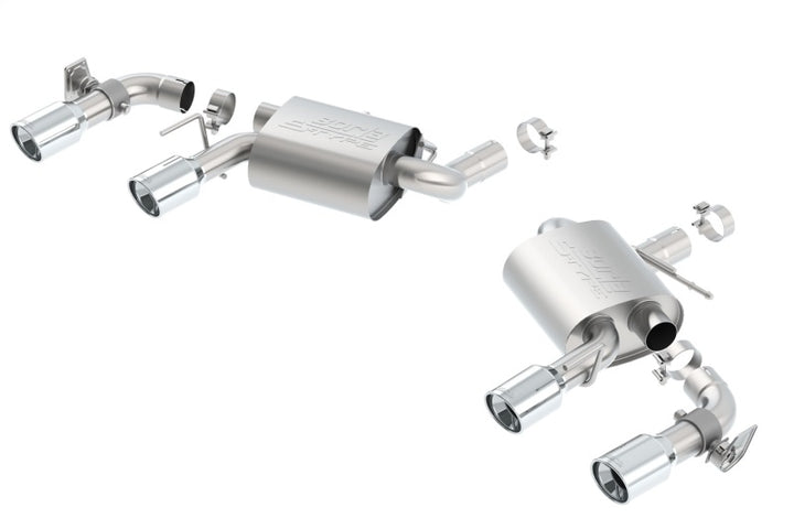 Borla 16 Chevy Camaro SS 6.2L w/ Dual NPP S-Type Quad RD RL Tips Dual Exit Rear Section Exhaust - Bull Strap