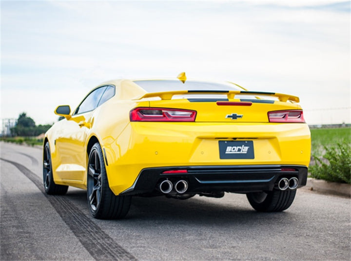 Borla 16 Chevy Camaro SS 6.2L w/ Dual NPP S-Type Quad RD RL Tips Dual Exit Rear Section Exhaust - Bull Strap