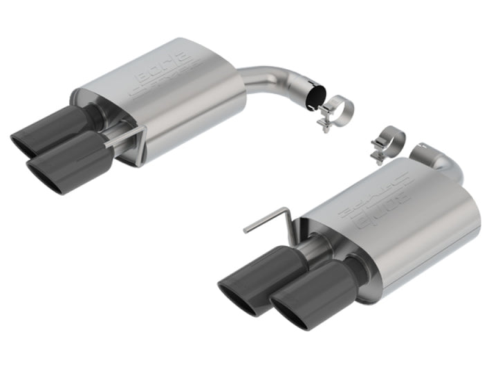 Borla 18-19 Ford Mustang GT 5.0L 2.5in S-Type Exhaust w/o Valves (Rear Section Only) - Black Chrome - Bull Strap