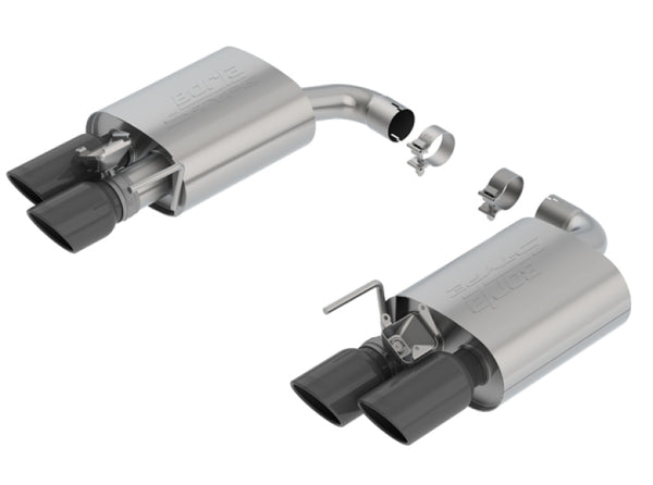 Borla 18-19 Ford Mustang GT 5.0L AT/MT 2.5in S-Type Axle Back Exhaust w/ Valves - Black Chrome Tips - Bull Strap