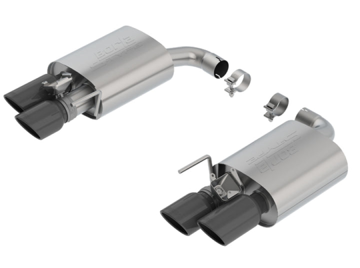 Borla 18-19 Ford Mustang GT 5.0L AT/MT 2.5in S-Type Axle Back Exhaust w/ Valves - Black Chrome Tips - Bull Strap