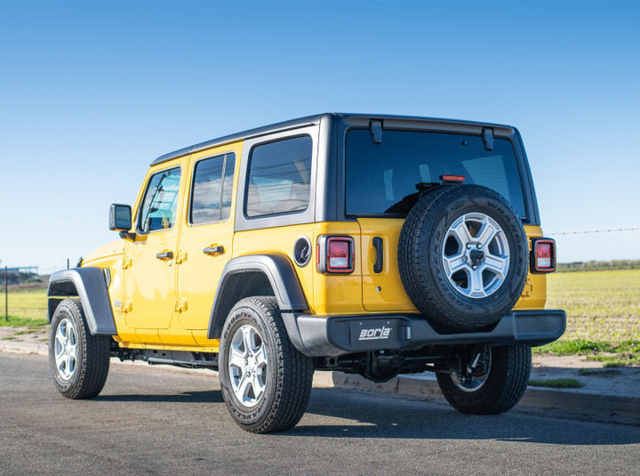 Borla 18-20 Jeep Wrangler JLU 3.6L V6 Climber Turn Down Exit Cat-Back Exhaust - Bull Strap