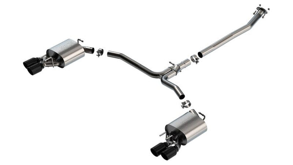 Borla 18-22 Toyota Camry XSE 2.5L i4 AT/MT FWD / 4DR S-TYPE Cat Back Exhaust (Black Chrome) - Bull Strap