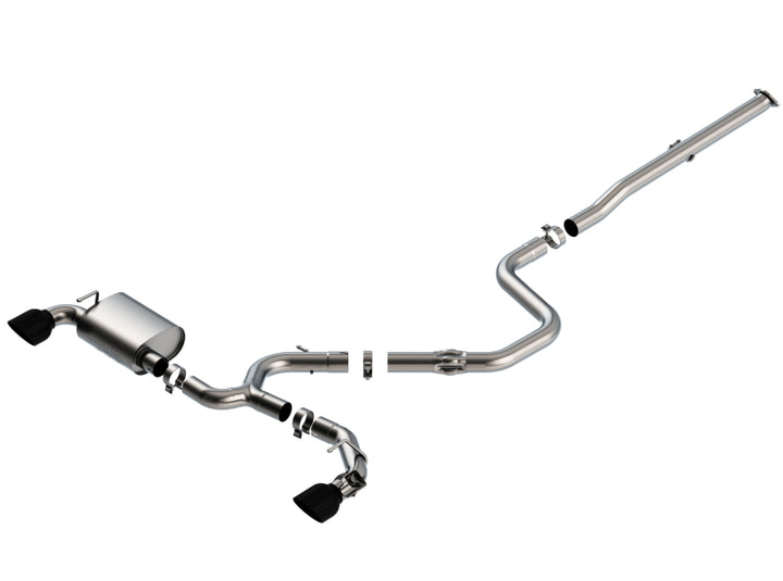 Borla 19-20 Hyundai Veloster N 2.0L I4 MT FWD 2DR 3in ATAK CatBack Exhaust w/ Black Chrome Tips - Bull Strap