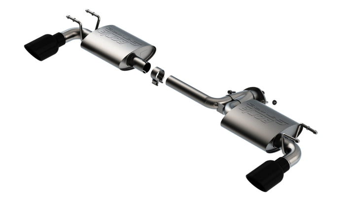 Borla 19-21 Mazda 3 Hatchback 2.0/2.5L NA S-Type Axle-back Black Chrome Tips - Bull Strap