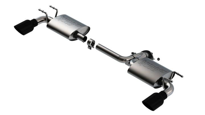 Borla 19-21 Mazda 3 Hatchback 2.0/2.5L NA S-Type Axle-back Black Chrome Tips - Bull Strap
