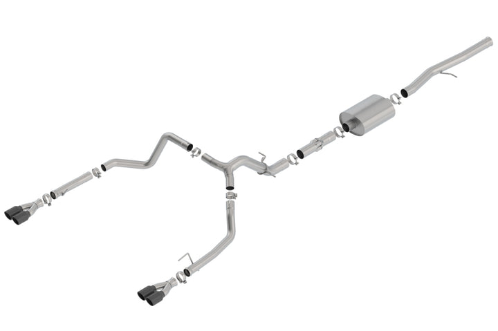 Borla 19 Chevrolet Silverado/GMC Sierra 1500 6.2L SS ATAK Catback Exhaust - Black Chrome Tips - Bull Strap