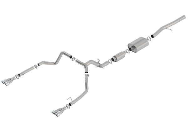 Borla 19 Chevrolet Silverado/GMC Sierra 1500 6.2L SS (S-Type) Catback Exhaust - Square Chrome Tips - Bull Strap