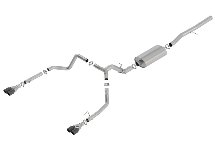 Borla 19 Chevrolet Silverado/GMC Sierra 1500 6.2L SS Touring Catback Exhaust - Black Chrome Tips - Bull Strap