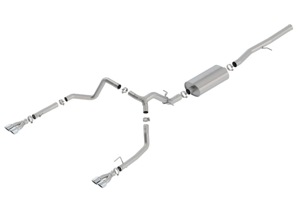 Borla 19 Chevrolet Silverado/GMC Sierra 1500 6.2L SS Touring Catback Exhaust - Square Chrome Tips - Bull Strap
