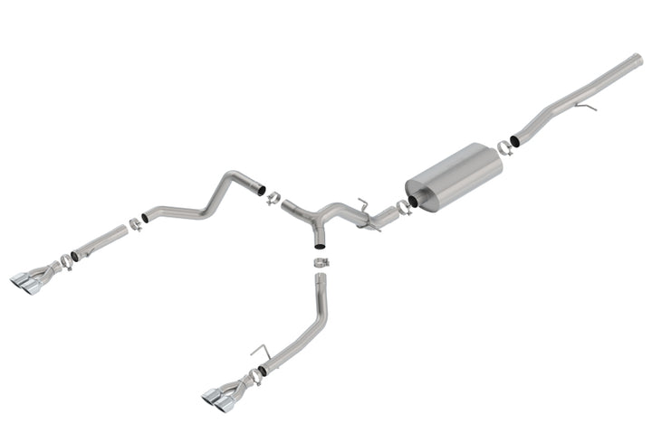 Borla 19 Chevrolet Silverado/GMC Sierra 1500 6.2L SS Touring Catback Exhaust - Square Chrome Tips - Bull Strap