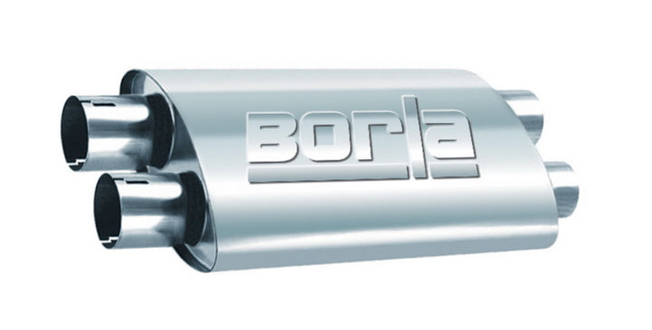 Borla 2.25in Dual In/Out 19in x 9.5in x 4in Turbo XL Muffler - Bull Strap