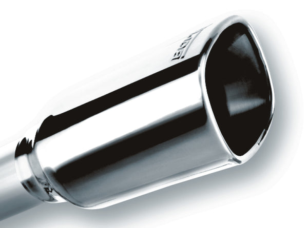 Borla 2.25in Inlet 3.28in x 3.5in Square Rolled Angle Cut x 7.88in Long Exhaust Tip - Bull Strap