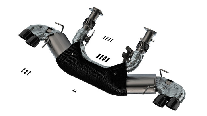 Borla 20-23 Chevy Corvette 6.2L V8 AT w/o NPP 3in ATAK Catback Exhaust - Black Chrome Tips - Bull Strap