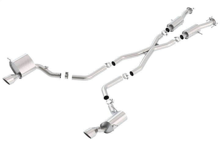 Borla 2015 Jeep Grand Cherokee SRT8 S-Type Dual Round Rolled Exit Catback Exhaust - Bull Strap
