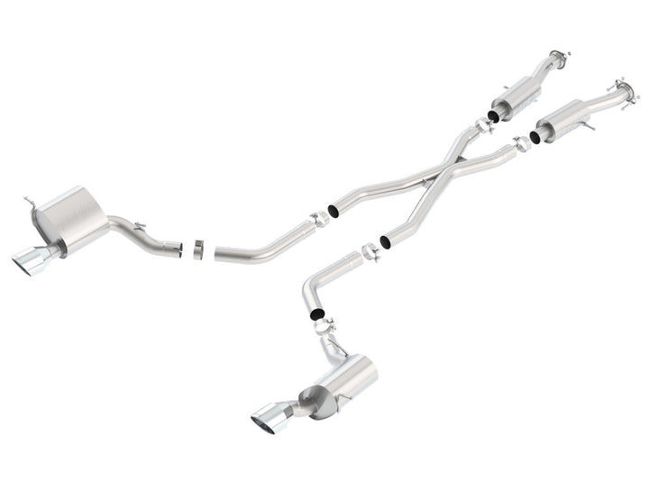 Borla 2015 Jeep Grand Cherokee SRT8 S-Type Dual Round Rolled Exit Catback Exhaust - Bull Strap