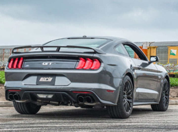 Borla 2018 Ford Mustang GT 5.0L AT/MT 3in S-Type Catback Exhaust Black Chrome Tips w/ Valves - Bull Strap