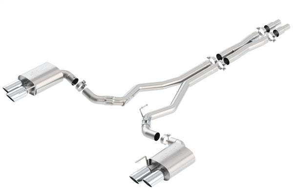 Borla 2018 Ford Mustang GT 5.0L AT/MT (w/o Valves) ATAK 3in Cat-Back Exhaust w/Polished Tips - Bull Strap