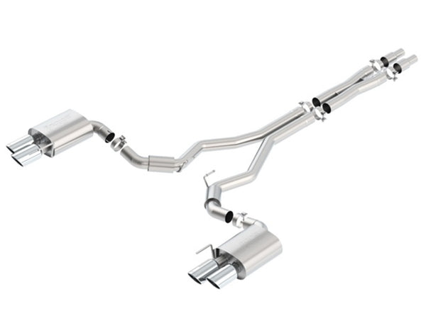 Borla 2018 Ford Mustang GT 5.0L AT/MT (w/o Valves) S-Type 3in Cat-Back Exhaust w/Polished Tips - Bull Strap
