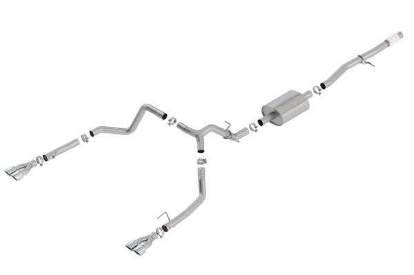 Borla 2019 Chevy Silverado 1500 5.3L V8 CC SB 147.4in WB S-Type Cat-Back w/ Quad Square Tips - Bull Strap