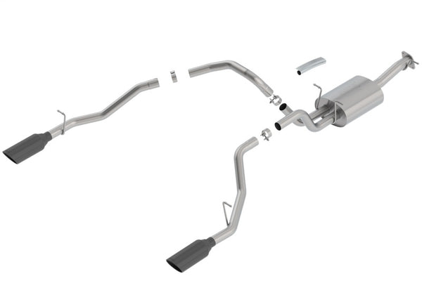 Borla 2019 RAM 1500 5.7L V8 AT 4DR Crew Cab Short Bed Atak SS Catback Exhaust - Black Chrome Tip - Bull Strap